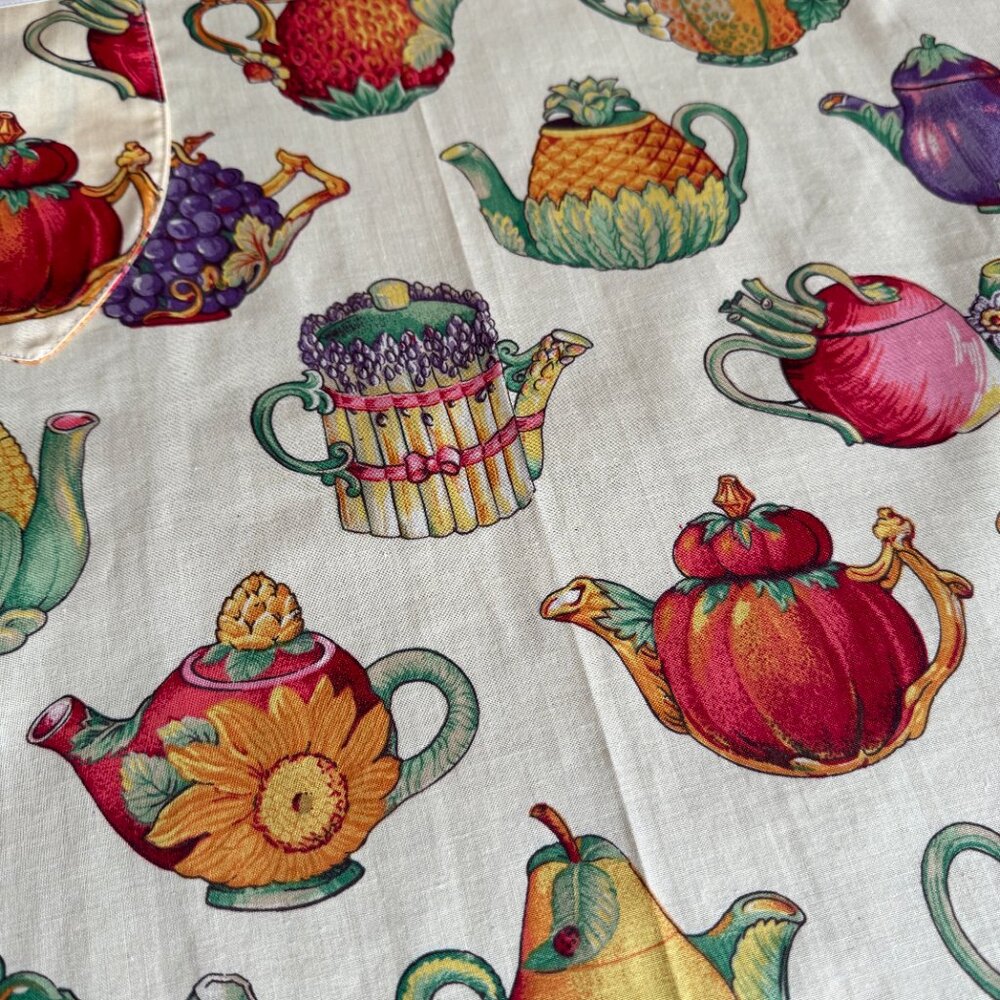 Full Apron Adorable Teapots Baking Cooking Crafting Workwear - Picture 9 of 16